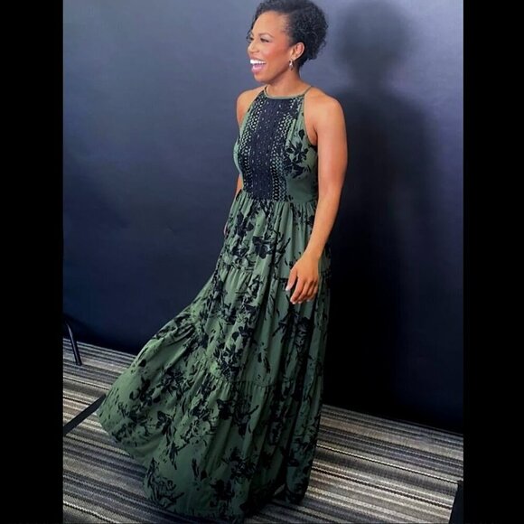 ANTHROPOLOGIE Ranna Gill Herbaliste Green Halter Maxi Dress - Picture 5 of 14